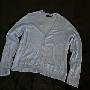 New York & Company Sky Blue Knit Top